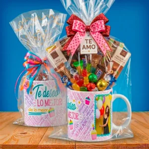 Taza de Cumpleaños Personalizada con Foto y Relleno de Dulces - Regalo Especial