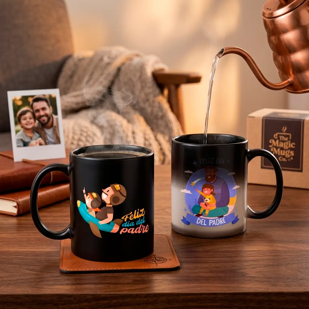 Taza Mágica Personalizada Día del Padre - Cambia de Color con el Calor
