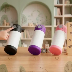 Botella Térmica Infantil 12oz con Botón Antiderrames | Colores