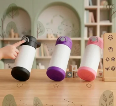 Botella Térmica Infantil 12oz con Botón Antiderrames | Colores