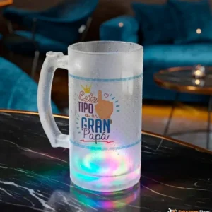 Jarra Cervecera Glaseada con Luz LED de Colores (16 oz) – Edición Especial Papá (¡Oferta 2x!)