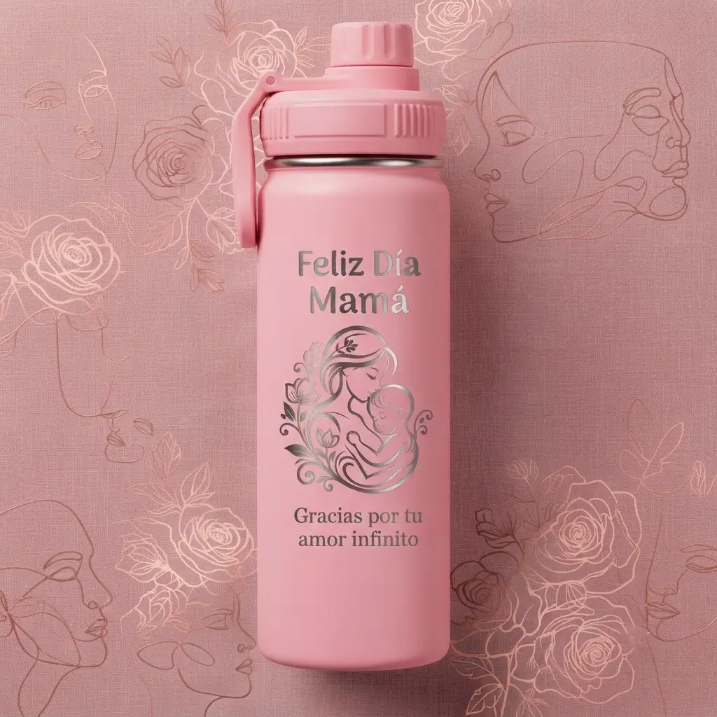 Botella de Acero Inoxidable Rosada – Edición Especial Día de la Madre (32 oz)