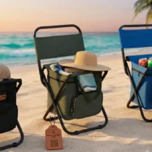 Silla Plegable de Playa con Hielera Térmica Integrada - Soluciones Shop