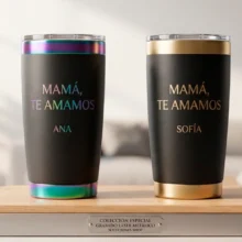 Termo Térmico Premium con Detalles Metálicos - Edición Personalizada Mamá, Te Amamos